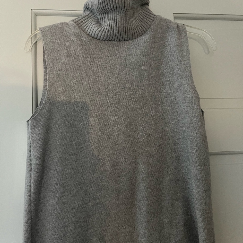 Zara Charcoal Sleeveless Turtleneck Sweater